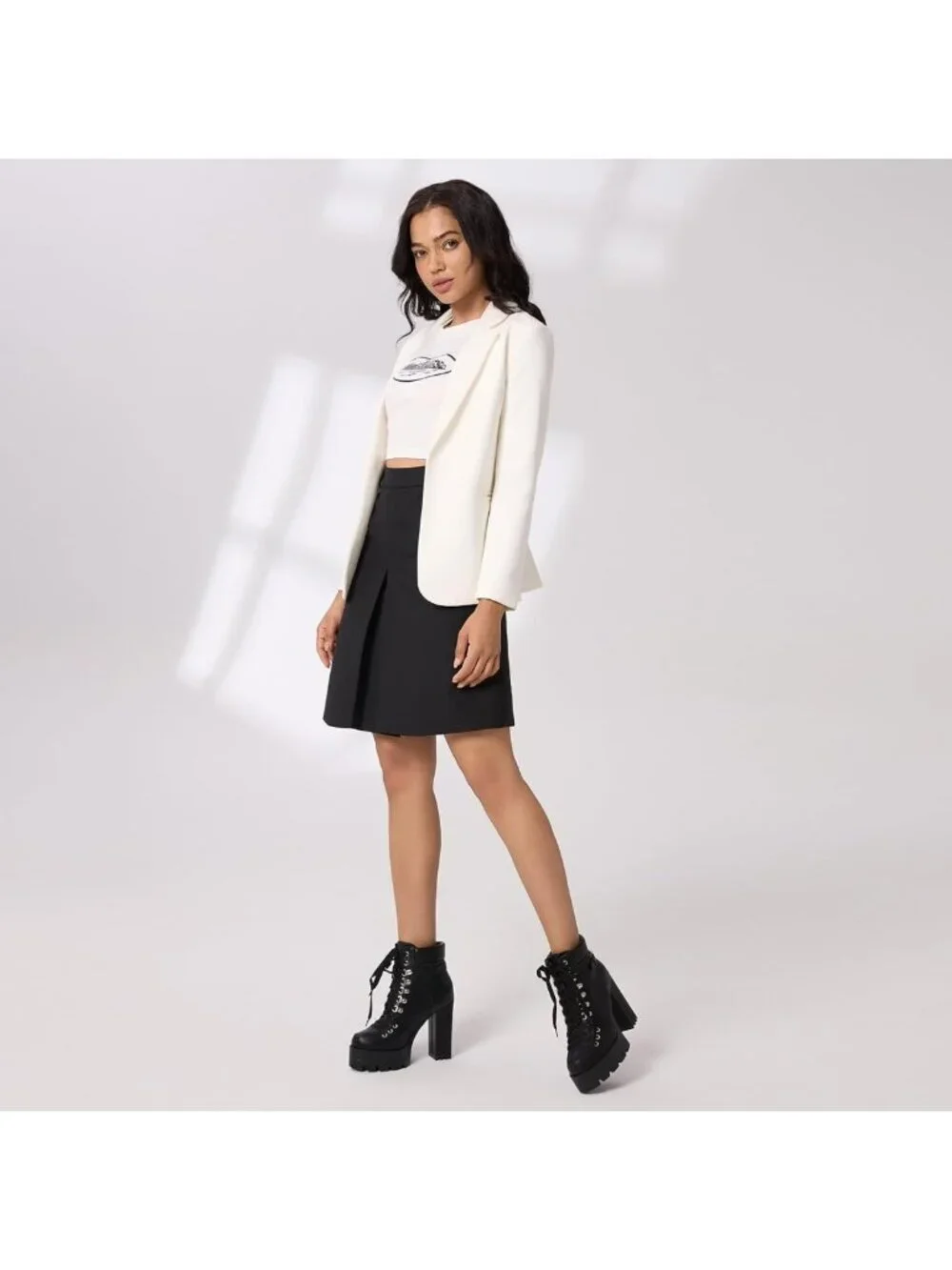Chic Lace-Up Suede Ankle Booties - Round Toe Platform High Heels for Women